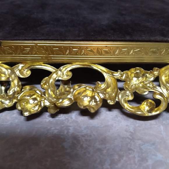 Vintage Filigree Gold Vanity Mirror - Picture 4 of 8
